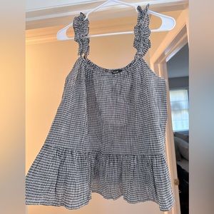 Madewell gingham ruffle tank blouse size 8